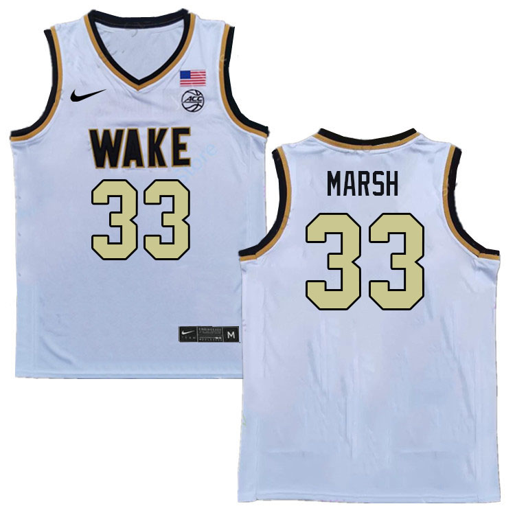 Men #33 Matthew Marsh Wake Forest Demon Deacons 2022-23 College Stitchec Basketball Jerseys Sale-Whi